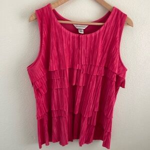 Christopher & Banks layered tank top women’s | fuchsia pink | size XL